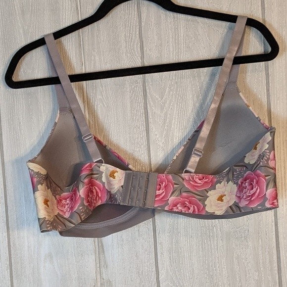 Catherine Malandrino Floral Plunge Floral Padded Bra Back Clasp EUC SZ 42D - Picture 2 of 5